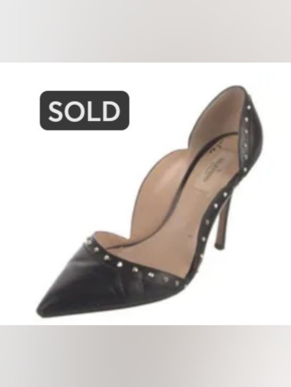 Valentino Garavani Leather D'Orsay Pumps With Gold Studs